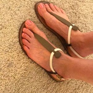 T Strap Sandals leather